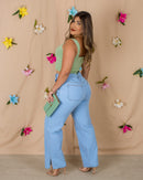 Calça Wide Leg Jeans Clara