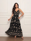 Vestido Longo Feminino Estampado – Tecido Duna